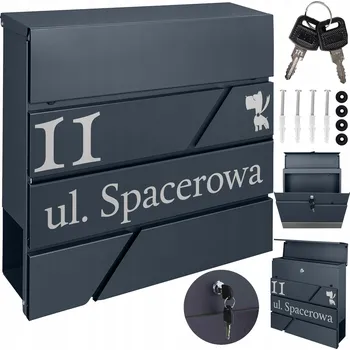 Poštovní schránka Poštovní schránka euroschránka, s vhozem, se schránkou na noviny M-TEC šedá