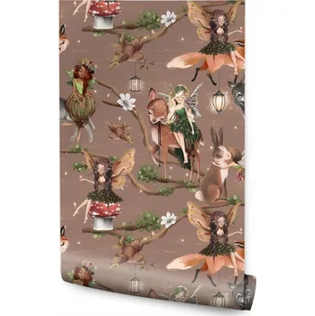 Fototapeta Dětská tapeta Víly ZVÍŘÁTKA Lesní Květiny