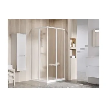 Vanová zástěna Ravak Supernova čtyřúhelníkový sprchový kout SRV2+SRV2, 80x80x195 cm, bílá, dekor grape