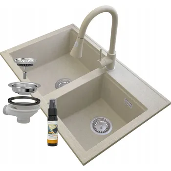 Granitový dřez Dvoukomorový dřez Granitan granit béžový