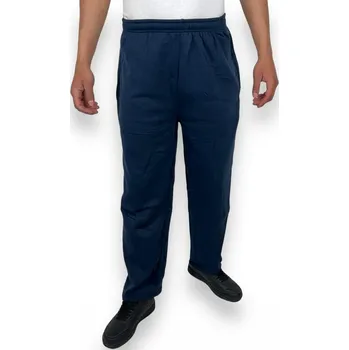 Dunauone Pánské zateplené tepláky nadměrné velikosti bez manžety JUSTIN Barva: Modrá, Velikost: 3XL