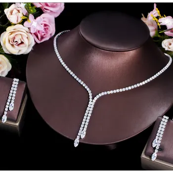 Souprava šperků B-TOP Dámská souprava WHITE DROP - bílé pozlacení