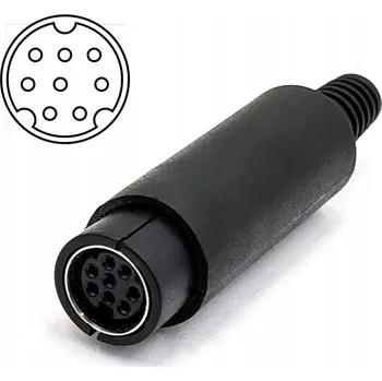 Mini DIN 8pin zásuvka pro montáž na kabel (2959)