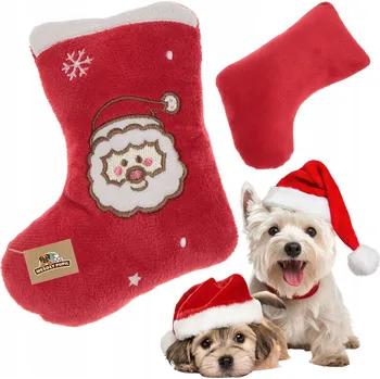 Hračka pro psa Plyšová Hračka pro psa Wesoły Pupil Hračka pro psy ŚWIĄTECZNA SKARPETA plyšová hračka