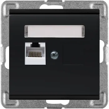 Elektrická zásuvka Internetová zásuvka nástěnná Polmark černá