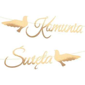 BANNER GIRLANDA A SVATÉ PŘIJÍMÁNÍ SVATÁ HOLUBIČKY zlatý nápis