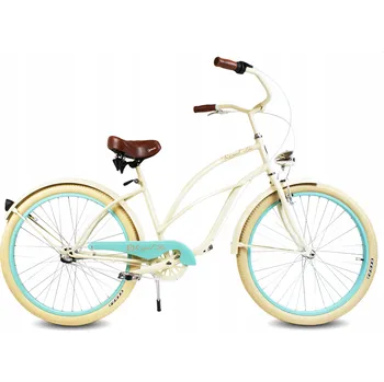 Městské kolo Dámské plážové kolo Cruiser 26 palců modro-krémové LAGUNA ROYALBI 3 rychlosti