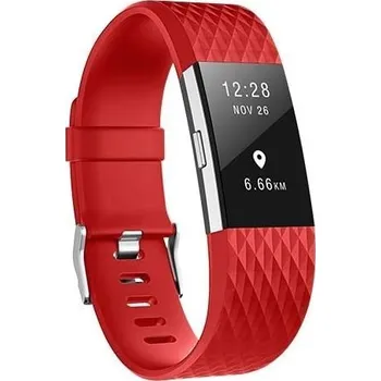 Řemínek na hodinky Náhradní řemínek pro Fitbit Charge 2 L, nastavitelný, fitness design s kosočtverci, černý