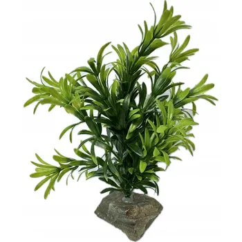 umělá květina UMĚLÁ ROSTLINA DO AKVÁRIA ZELENÁ DEKORACE OZDOBA TERÁRIA 19 CM