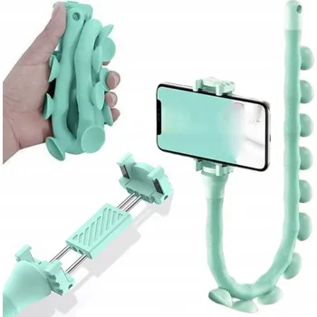 OHYBNÝ FLEXIBILNÍ STOJAN STATIV DRŽÁK NA TELEFON SILNÁ SVORKA MÁTOVÝ