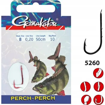 Rybářský háček Háčky s návazcem, s protihrotem Gamakatsu Perch LS-5260 10 ks