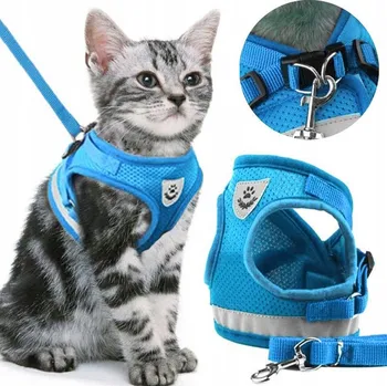 Vodítko pro psa BEZTLAKOVÉ VYCHÁZKOVÉ POPRUHY S NASTAVITELNOU ODRAZKOU PRO KOČKY + VODÍTKO VELIKOST L