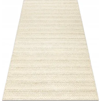 Koberec Koberec RUČNĚ TKANÝ vlněný krémový smyčkový Vzory pruhy STROMEČEK 200x290 cm