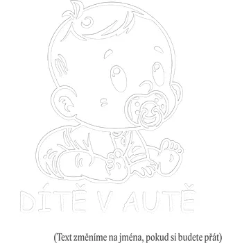 Samolepicí dekorace na vozidlo Dítě v autě batole kluk samolepka na auto Červená Velikost A