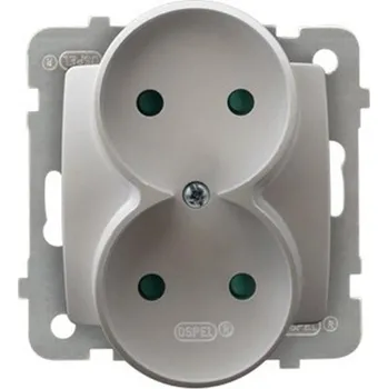 Elektrická zásuvka Stříbrná nástěnná Elektrická Zásuvka Ospel