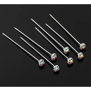 B-TOP Ozdobné špendlíky s krystalovou hlavičkou Druh barvy: Barevná