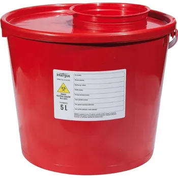 Odpadkový koš Intergos Červená nádoba na medicínský odpad 5 l