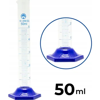 Sklenice Odměrný válec skleněný 50 ml s PP základnou