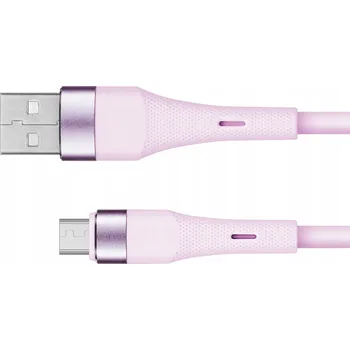 Datový kabel Kabel Toptel USB - microUSB typ B, 1 m, růžový