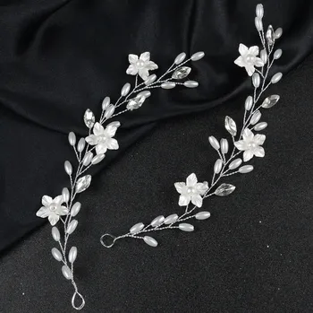 Ozdoba do vlasů B-TOP Ozdoba do vlasů s květy a perlami, 2 ks - stříbrná