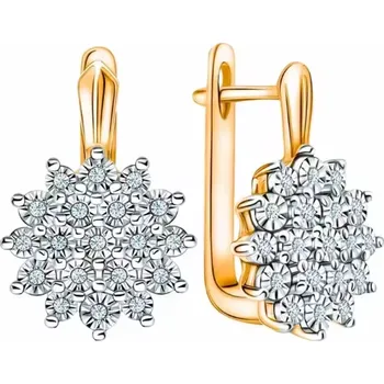 Náušnice B-TOP Pozlacené uzavřené náušnice se zirkony Flower