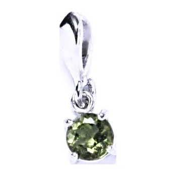 Přívěsek Zlatý přívěsek , bílé i žluté zlato , přírodní vltavín - P 1251/22 (vltavín 5 mm)