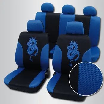Potah sedadla Autopotahy na celé auto univerzální černo-modré, vzor Draka
