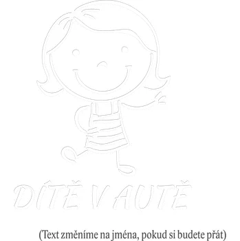 Samolepicí dekorace na vozidlo Dítě v autě holčička mává samolepka na auto Zelená Velikost A