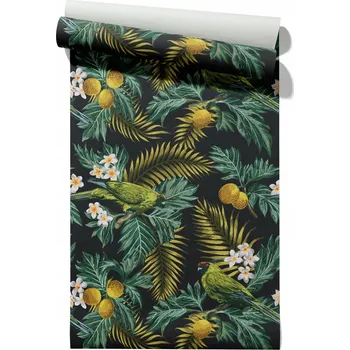 Tapeta Vliesová tapeta Zelené Papoušky, role 50 cm x 6,1 m