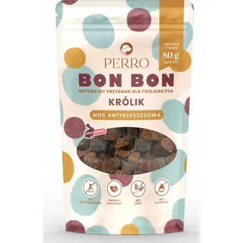 Pamlsek pro psa Perro Bon Bon psí pamlsek s příchutí králíka a ochranou proti klíšťatům 80g
