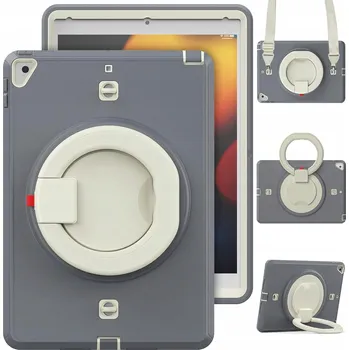 Pouzdro na mobilní telefon Pouzdro pro iPad 9.7" 2017/2018 s úchytem a popruhem na rameno Šedé
