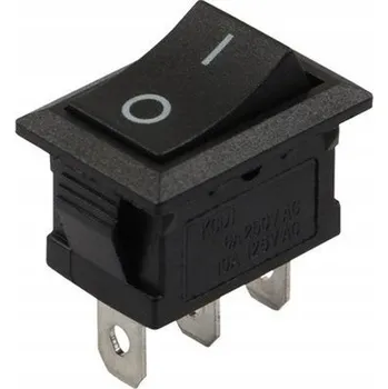 vypínač Kolébkový přepínač bistabilní KCD1-101 - černý 21x15mm ON/OFF 250V 3PIN