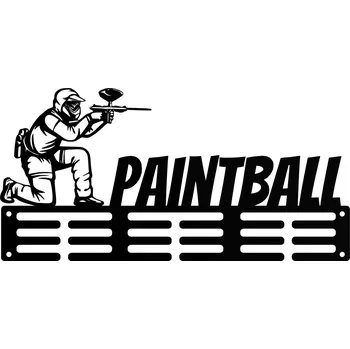 Věšák Organizér Držák na medaile Věšák DŘEVĚNÝ PAINTBALL Střelba