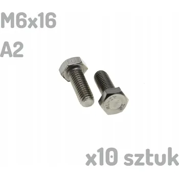 Spojovací materiál Šroub M6x16 nerez A2 šestihranný DIN 933 x10