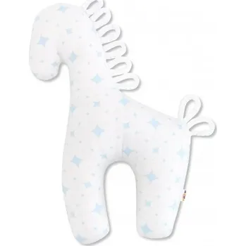 Bavlněný dekorační polštářek Koník Baby Nellys, kárko modré v bílé