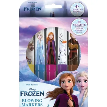 Jiri Models Fixy foukací 6ks Frozen (Ledové Království) set se 4 šablonami