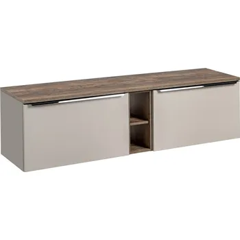 Policová skříň Závěsná skříňka pod umyvadlo SantaFe s deskou 180 cm taupe/dub santa fe vintage