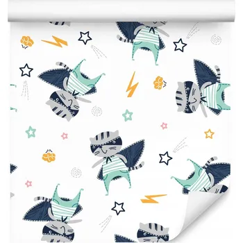 Fototapeta Tapeta pro kluka mýval hvězdičky blesky bublina