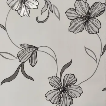 Tapeta Tapeta šedá květinová vliesová tapeta