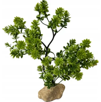 umělá květina ZELENÁ UMĚLÁ ROSTLINA DO AKVÁRIA DEKORACE TERÁRIA 23 CM