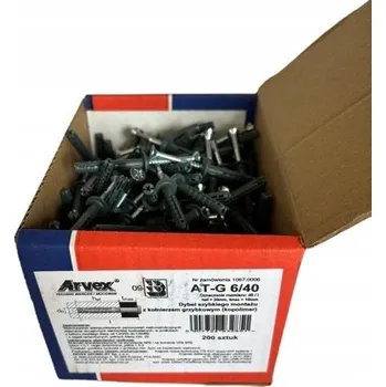 Vrták Kolíky Dybel pro rychlou montáž s houbovou přírubou AT-G 6/40 200 ks