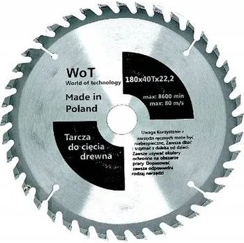 Řezný kotouč Vidlicový kotouč World of Technology na dřevo 180 mm