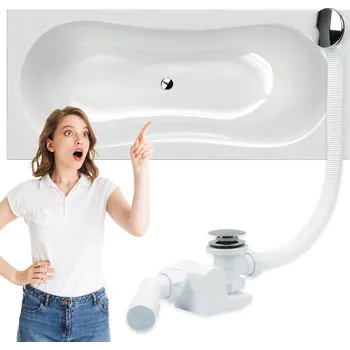 Vana Obdélníková akrylátová vana Laminart Evo, odtok uprostřed, 170 x 75 cm