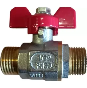 Kulový kohout s motýlem 1/2" MM plnoprůtočný PN 30