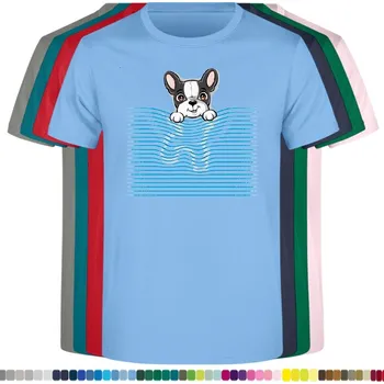 Dívčí tričko detske-levne-bavlnene-tricko-potisk-pejsek-roleta Barva: Sky blue - nebesky modrá, velikost: 140