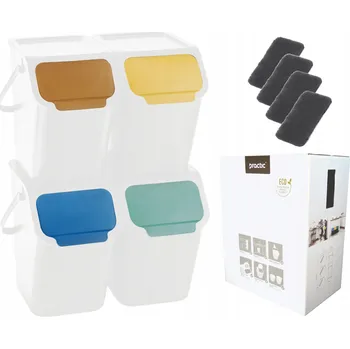 Odpadkový koš Koš na třídění odpadků Practic sada 4x25 l žlutá zelená modrá