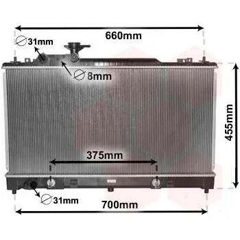 Chladič motoru Chladič, chlazení motoru VAN WEZEL 27002223