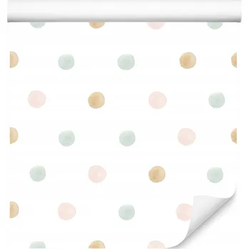 Fototapeta Dětská Tapeta Akvarelové TEČKY Pastelové Puntíky Boho Styl Vzory