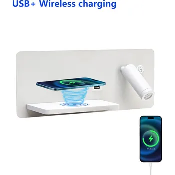 Bodové svítidlo Immax LED Be PREPARE 4v1, bodové svítidlo s QI nabíjením, USB bílá varianta levá