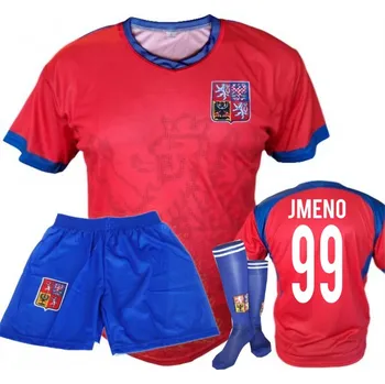 FOTBALOVÝ SOUPRAVA ČR / LEV - VLASTNÍ JMÉNO A ČÍSLO - ČERVENÝ Velikost: 116 (4-5 roky)